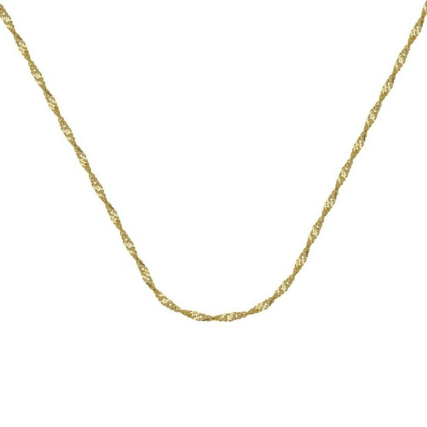 10K Yellow Gold 1.4mm Singapore Chain 16 Inch 10K Yellow Gold 1.4mm Singapore Chain 16 Inch